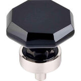 Top Knobs TK137BSN TK137 Black Octagon Crystal Cabinet Knob 1-3/8" Brushed Satin Nickel