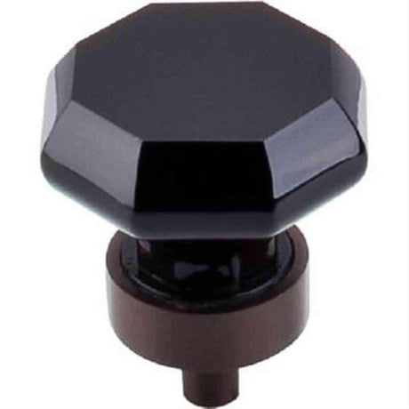 Top Knobs TK137ORB TK137 Black Octagon Crystal Cabinet Knob 1-3/8" Oil Rubbed Bronze