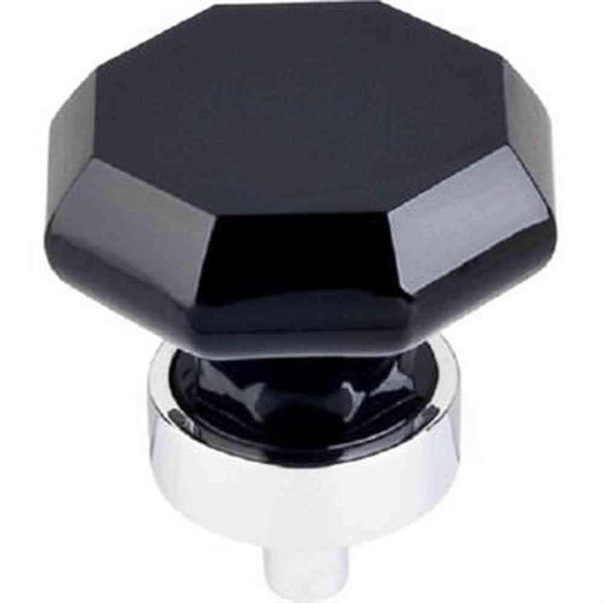 Top Knobs TK137PC TK137 Black Octagon Crystal Cabinet Knob 1-3/8" Polished Chrome