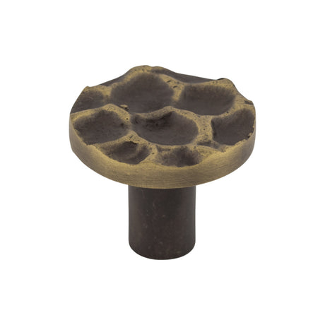 Top Knobs TK296BA Cobblestone 1 3/8" Diameter Round Knob Brass Antique