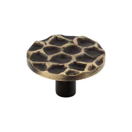 Top Knobs TK297BA Cobblestone 1 15/16" Diameter Round Knob Brass Antique