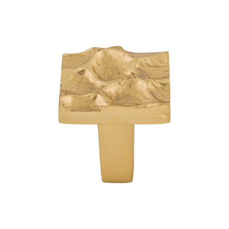 Top Knobs TK300BR Cobblestone 1 1/8" Length Square Knob Polished Brass