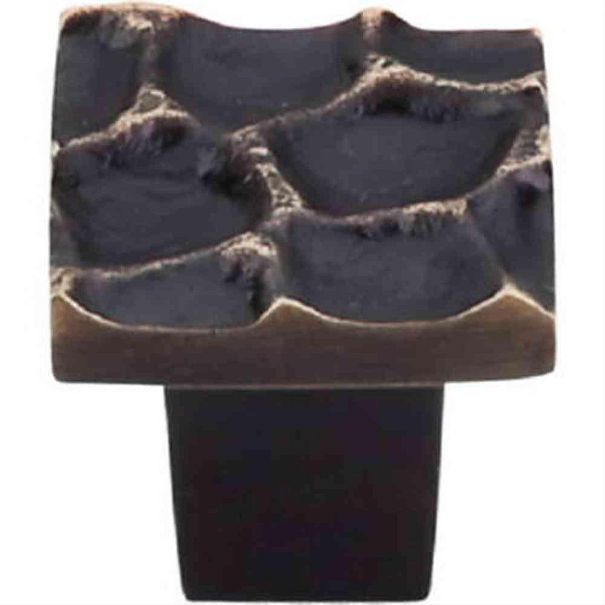 Top Knobs TK300BA TK300 Cobblestone Small Square Cabinet Knob 1-1/8" Brass Antique