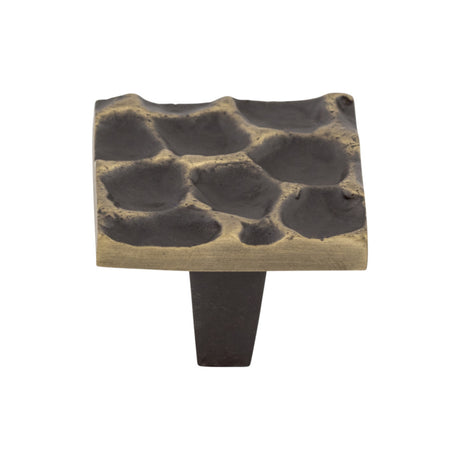 Top Knobs TK301BA Cobblestone 1 3/8" Length Square Knob Brass Antique