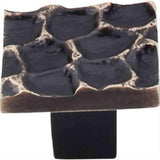 Top Knobs TK301BA TK301 Cobblestone Medium Square Cabinet Knob 1-3/8" Brass Antique