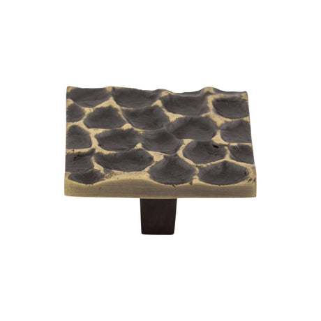 Top Knobs TK302BA Cobblestone 1 15/16" Length Square Knob Brass Antique