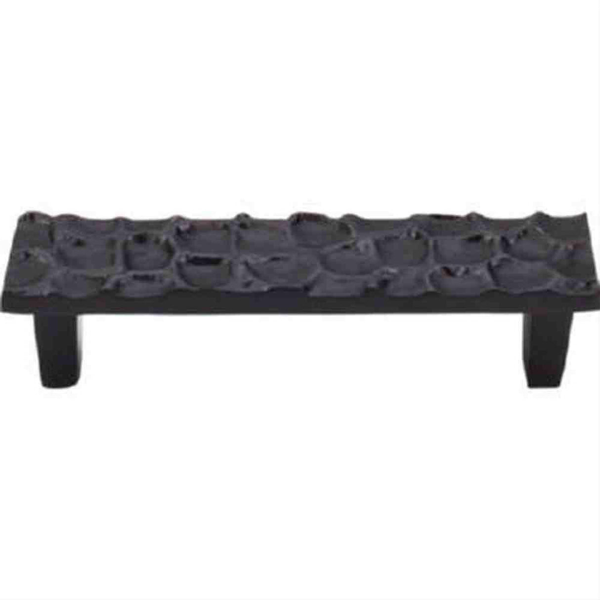 Top Knobs TK304CB TK304 Cobblestone Cabinet Pull 3-3/4" Center to Center Coal Black