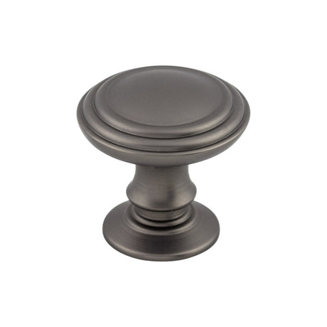 Top Knobs TK320AG Reeded 1 1/4" Diameter Round Knob Ash Gray