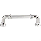 Top Knobs TK322PC TK322 Reeded 3 3/4" Center to Center Bar Pull Polished Chrome