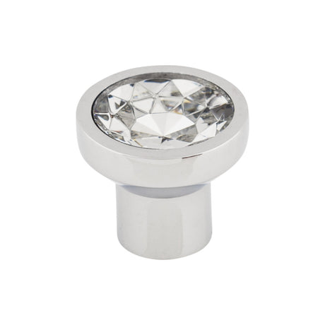 Top Knobs TK735PC Wentworth Crystal 13/16" Diameter Round Knob Polished Chrome