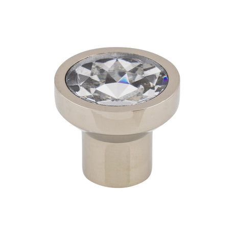 Top Knobs TK735PN Wentworth Crystal 13/16" Diameter Round Knob Polished Nickel