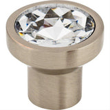 Top Knobs TK735BSN TK735 Wentworth Crystal 13/16" Diameter Mushroom Cabinet Knob Brushed Satin Nickel