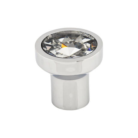 Top Knobs TK736PC Wentworth Crystal 1 1/8" Diameter Round Knob Polished Chrome