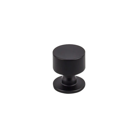 Top Knobs TK821BLK Lily 1 1/8" Diameter Round Knob Flat Black