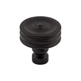 Top Knobs TK881BLK Brixton Ridged 1 1/4" Diameter Round Knob Flat Black
