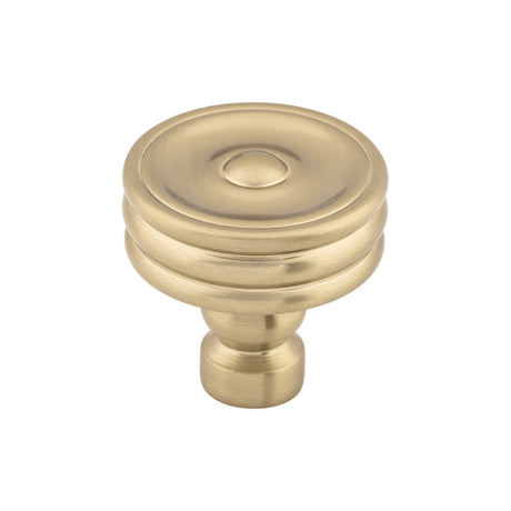 Top Knobs TK881HB Brixton Ridged 1 1/4" Diameter Round Knob Honey Bronze