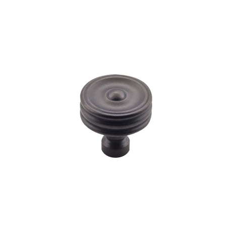 Top Knobs TK881SAB Brixton Ridged 1 1/4" Diameter Round Knob Sable