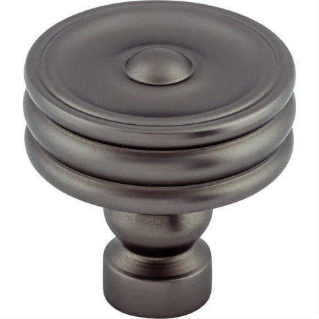 Top Knobs TK881AG TK881 Brixton Ridged 1 1/4" Diameter Mushroom Cabinet Knob Ash Gray