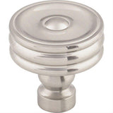 Top Knobs TK881BSN TK881 Brixton Ridged 1 1/4" Diameter Mushroom Cabinet Knob Brushed Satin Nickel