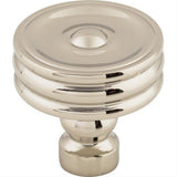 Top Knobs TK881PN TK881 Brixton Ridged 1 1/4" Diameter Mushroom Cabinet Knob Polished Nickel