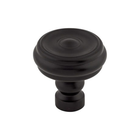 Top Knobs TK882BLK Brixton Button 1 1/4" Diameter Round Knob Flat Black