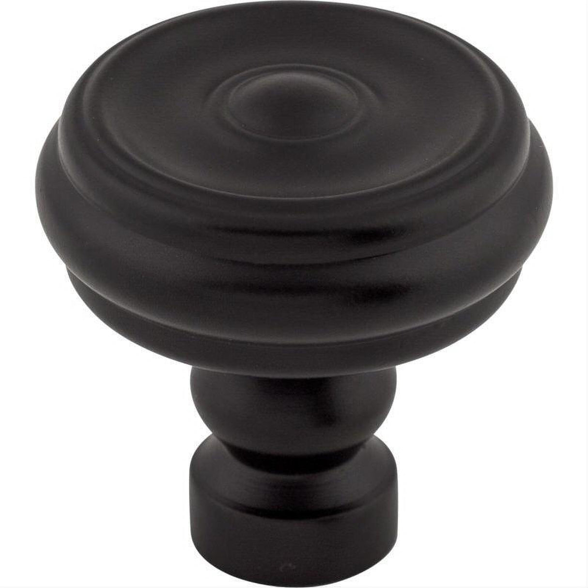 Top Knobs TK882BLK TK882 Brixton Button 1 1/4" Diameter Mushroom Cabinet Knob Flat Black