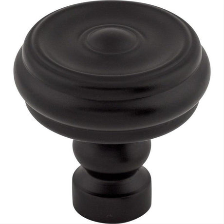 Top Knobs TK882BLK TK882 Brixton Button 1 1/4" Diameter Mushroom Cabinet Knob Flat Black