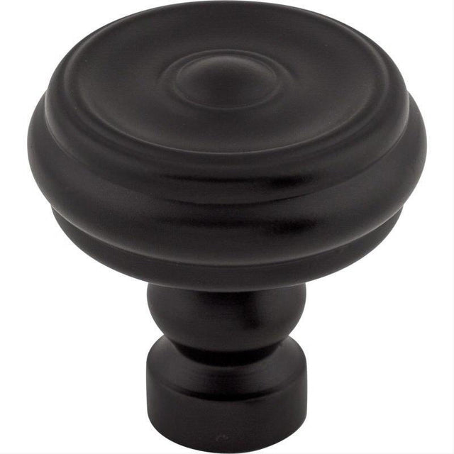 Top Knobs TK882BLK TK882 Brixton Button 1 1/4" Diameter Mushroom Cabinet Knob Flat Black