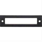 Top Knobs TK924BLK TK924 Hollin 3 3/4" Center to Center Pull Backplate Flat Black