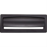 Top Knobs TK937BLK TK937 Hollin 3 3/4" Center to Center Cup Pull Flat Black
