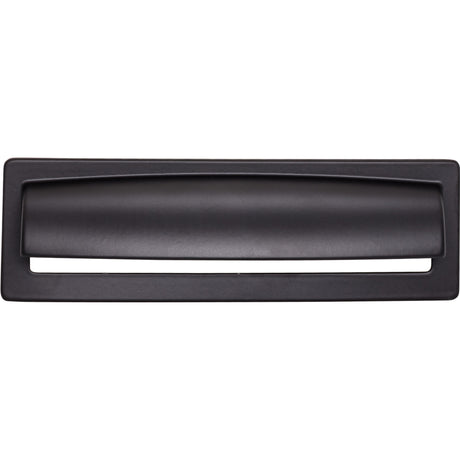 Top Knobs TK938BLK Hollin 5 1/16" Center to Center Cup/Bin Pull Flat Black
