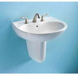 Toto LHT241.8G#11.8G Wall Mounted Bathroom Sink with 8" Faucet Centers and SanaGloss Colonial White
