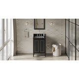 Jeffrey Alexander Percival 24" Black Single Sink Bathroom Vanity with Black Granite Top - 8 in. Widespread Faucet Top
