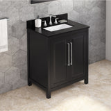 Jeffrey Alexander Cade 30" Black Single Sink Bathroom Vanity with Black Granite Top - 8 in. Widespread Faucet Top product image 2