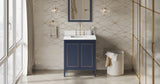 Jeffrey Alexander Percival 30" Hale Blue Single Sink Bathroom Vanity with White Quartz Top - 8 in. Widespread Faucet Top - VKITPER30BLWQR product image 6