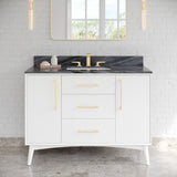 Jeffrey Alexander Dashwood White Single Sink Bathroom Vanity with Grey Marble Top - 8 in. Widespread Faucet Top - VKITDAS48WHMGR