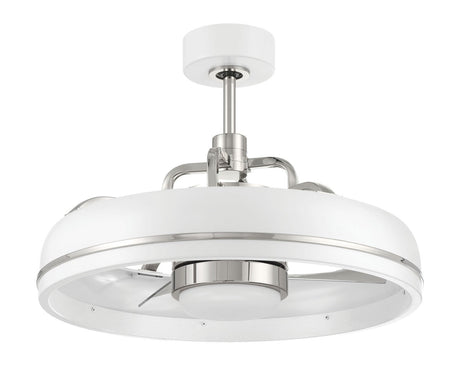 Craftmade TYL24WPLN3 white / polished nickel ceiling fan blades included