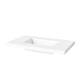 Jeffrey Alexander Kipling 37" Natural Oak Single Sink Bathroom Vanity with White Resin Top - Single-Hole Faucet Top product image 4