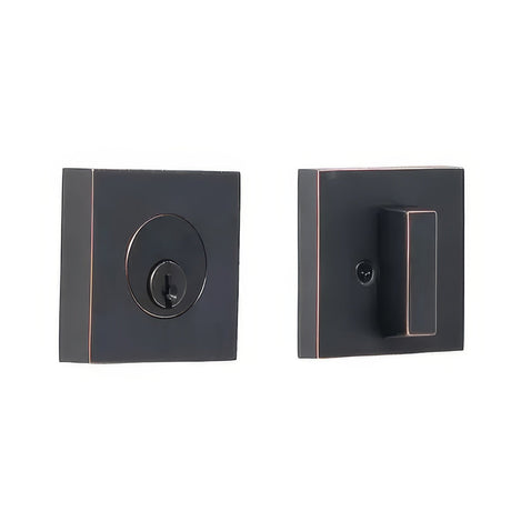 Weslock U0771-1-1FR22 oil rubbed bronze square single cylinder deadbolt