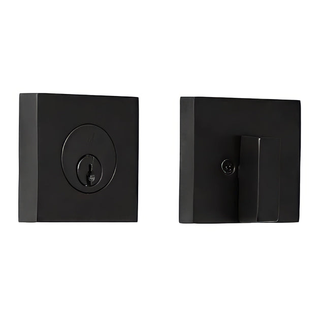 Weslock U0771-2-2FR22 matte black square single cylinder deadbolt
