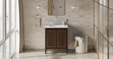 Jeffrey Alexander Percival 30" Dark Walnut Single Sink Bathroom Vanity with White Carrara Marble Top - 8 in. Widespread Faucet Top product image 6
