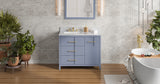 Jeffrey Alexander Katara 42" Blue Steel Single Sink Bathroom Vanity with White Carrara Marble Top - 8 in. Widespread Faucet Top product image 7