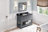 Jeffrey Alexander Wavecrest 48" Grey Single Sink Bathroom Vanity with Black Granite Top - 8 in. Widespread Faucet Top product image 7