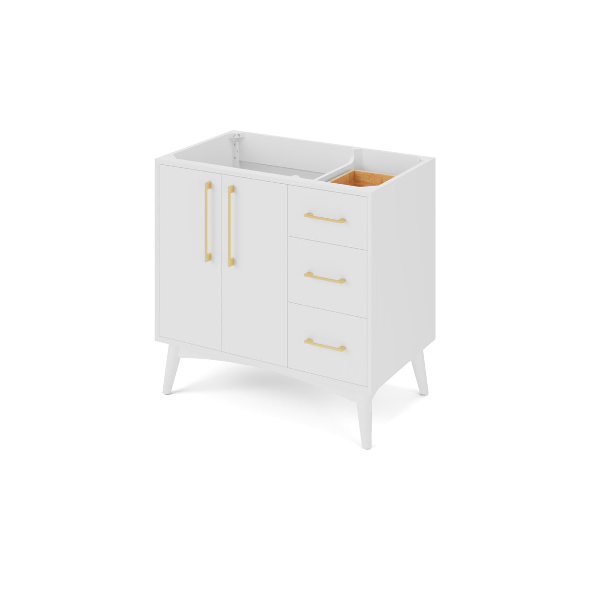 Jeffrey Alexander Dashwood White Single Sink Bathroom Vanity with White Resin Top - 8 in. Widespread Faucet Top - VKITDAS36WHRER product image 2