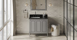 Jeffrey Alexander Percival 36" Grey Single Sink Bathroom Vanity with Black Granite Top - 8 in. Widespread Faucet Top product image 6