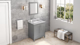 Jeffrey Alexander Cade 30" Grey Single Sink Bathroom Vanity with White Carrara Marble Top - 8 in. Widespread Faucet Top product image 7