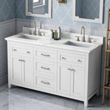 Jeffrey Alexander Chatham 60" White Double Sink Bathroom Vanity with Calacatta Vienna Quartz Top - 8 in. Widespread Faucet Top - VKITCHA60WHCQR product image 2
