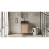 Jeffrey Alexander Percival 24" Natural Oak Single Sink Bathroom Vanity with Grey Quartz Top - 8 in. Widespread Faucet Top