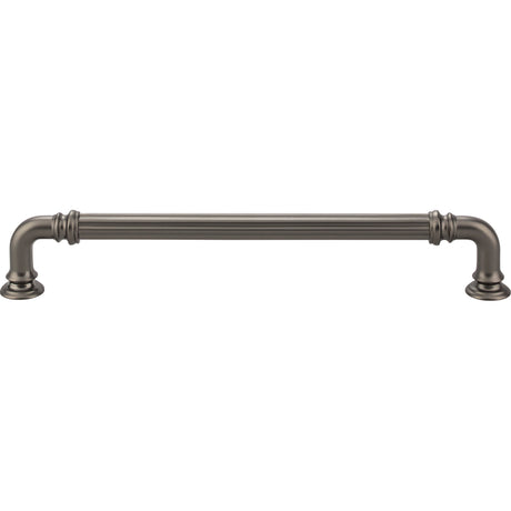 Top Knobs TK324AG Reeded 7" Center to Center Bar Pull Ash Gray