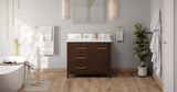 Jeffrey Alexander Katara 42" Dark Walnut Single Sink Bathroom Vanity with White Quartz Top - 8 in. Widespread Faucet Top product image 6
